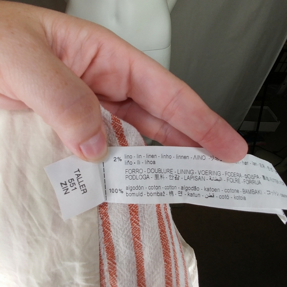 Zara Sleeveless V Neck Linen Blend Dress Size S - Picture 8 of 10